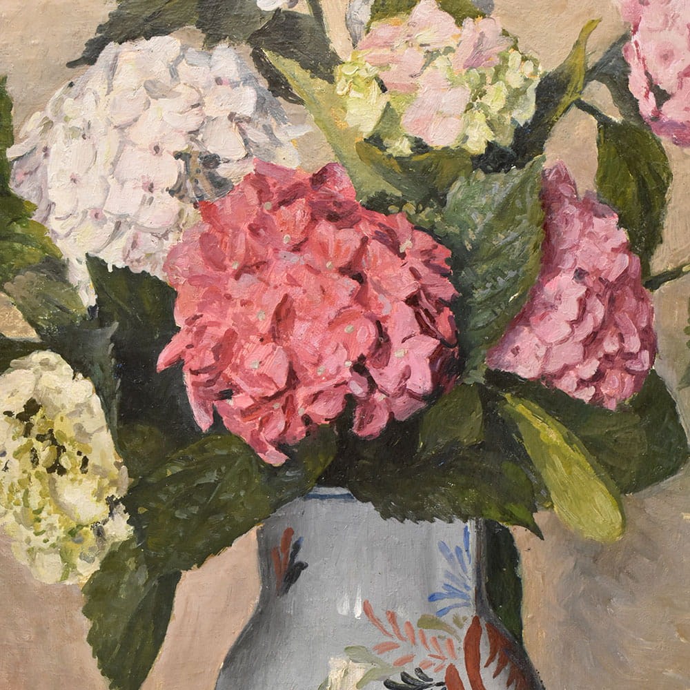 QF775 4 antique floral painting flower oil still life art deco